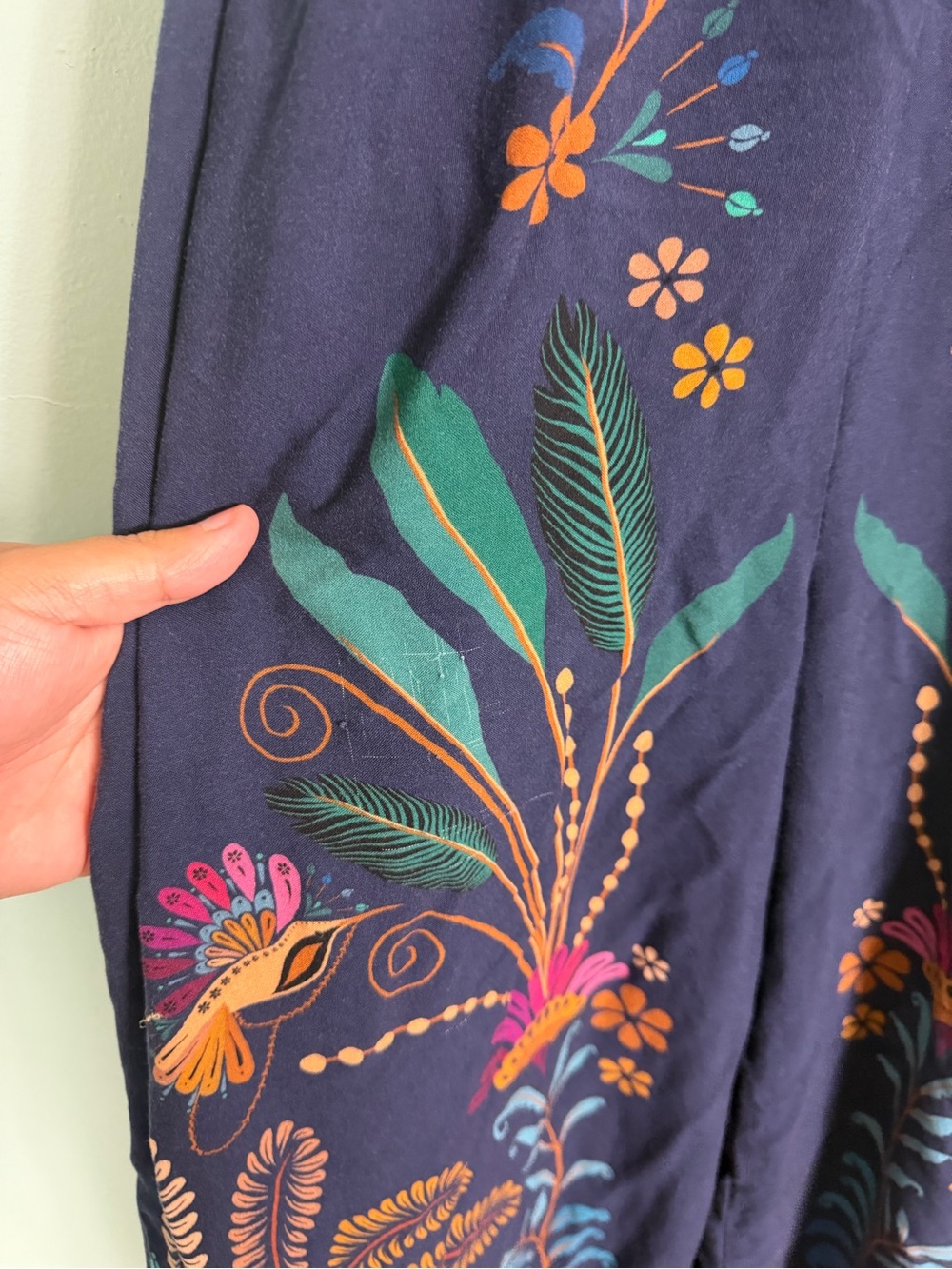 Farm Rio Anthropologie V Neck Sleeveless Floral Jumpsuit Wide Leg Medium - Picture 4 of 8